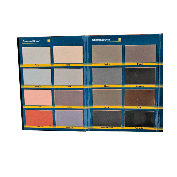 Carta colores para acabado de Microfino microcemento de CementDecor