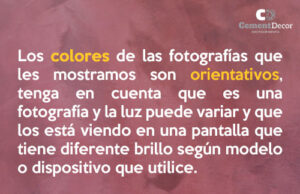 los colores pueden variar en las fotografías Microcemento cement decor